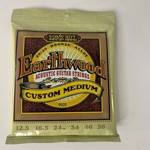 Ernie‎ Ball 80/20 Bronze Alloy Earthwood Acoustic Guitar Strings Custom Medium